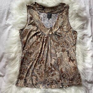 Vintage Brown Paisley Blouse
